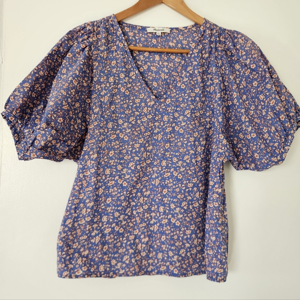 Madewell Top S Cottagecore Puff Sleeve Floral Romantic Country Prairie Boho
